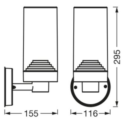 Ledvance - Udendørs væglampe AMBER 1xE27/20W/230V IP44