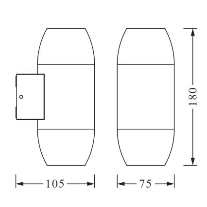 Ledvance - Udendørs væglampe CANNON 2xGU10/35W/230V IP44