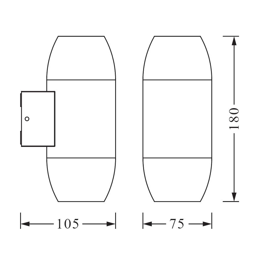 Ledvance - Udendørs væglampe CANNON 2xGU10/35W/230V IP44