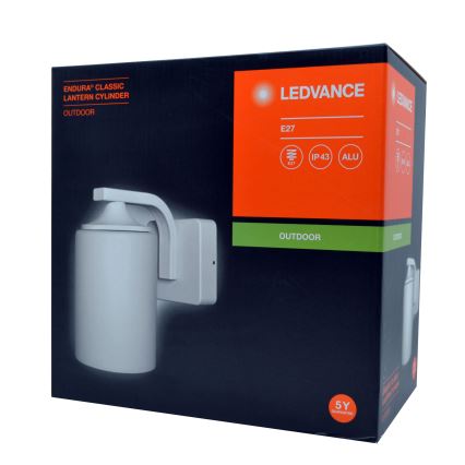 Ledvance - Udendørs væglampe CYLINDER 1xE27/60W/230V IP43 hvid