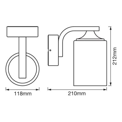 Ledvance - Udendørs væglampe CYLINDER 1xE27/60W/230V IP43 hvid