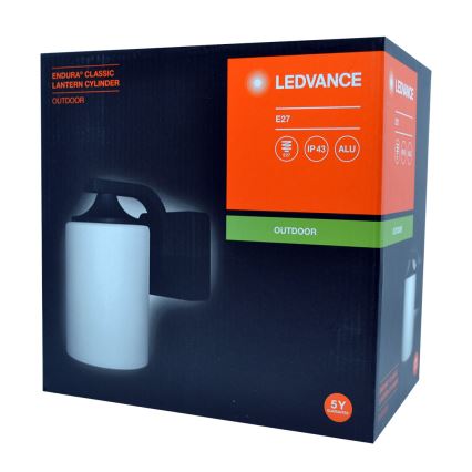 Ledvance - Udendørs væglampe CYLINDER 1xE27/60W/230V IP43 sort