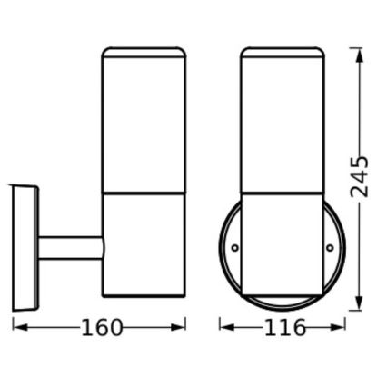 Ledvance - Udendørs væglampe FIGO CYLINDER 1xE27/20W/230V IP44