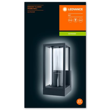 Ledvance - Udendørs væglampe FRAME 1xE27/60W/230V IP44