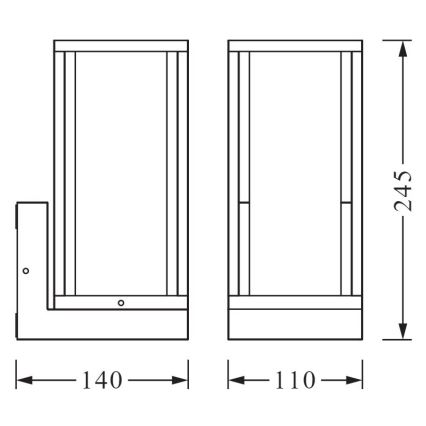 Ledvance - Udendørs væglampe FRAME 1xE27/60W/230V IP44