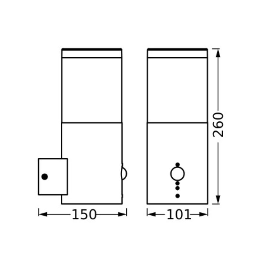 Ledvance - Udendørs væglampe med sensor EBRO 1xE27/20W/230V IP44