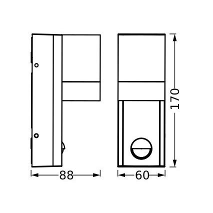 Ledvance - Udendørs væglampe med sensor ISIDOR 1xGU10/35W/230V IP65