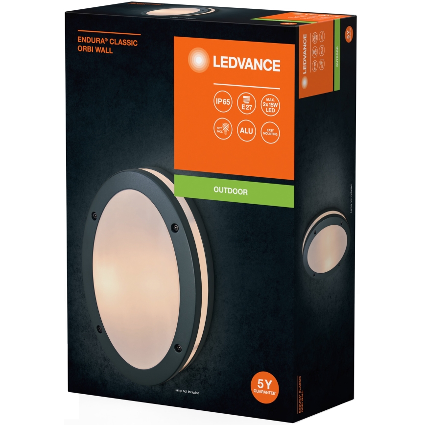 Ledvance - Udendørs væglampe ORBI 2xE27/18W/230V IP65