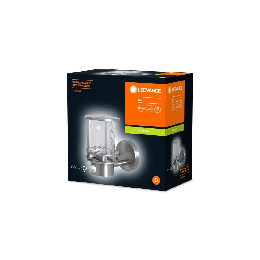 Ledvance - Udendørs væglys med sensor ENDURA 1xE27/60W/230V IP44