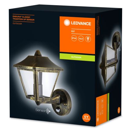 Ledvance - Udendørs væglys med sensor ENDURA 1xE27/60W/230V IP44