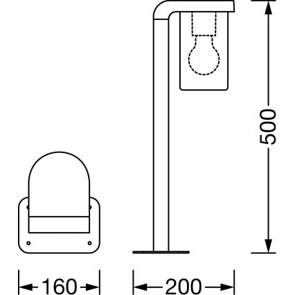 Ledvance - Udendørslampe CASCADE 1xE27/25W/230V IP44 50 cm