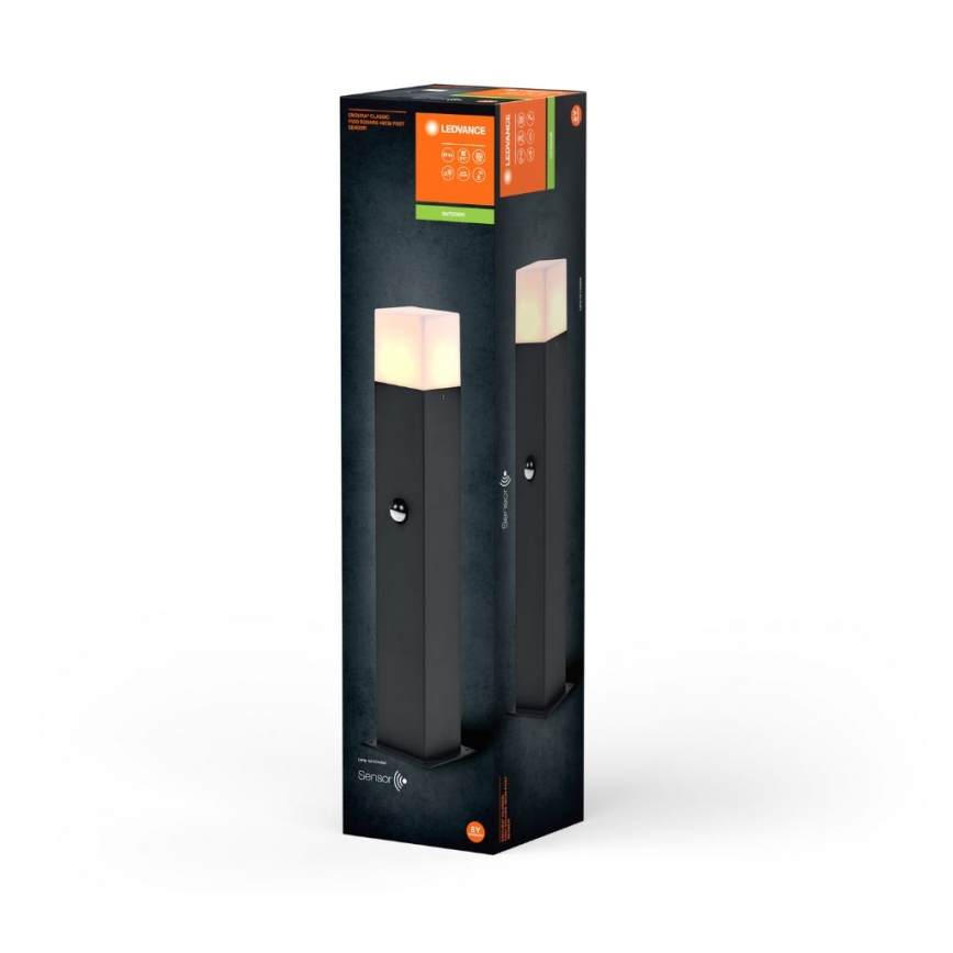 Ledvance - Udendørslampe med sensor FIGO SQUARE 1xE27/20W/230V IP44