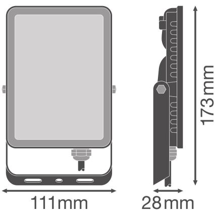 Ledvance - Væghængt LED projektør FLOODLIGHT LED/20W/230V 6500K IP65