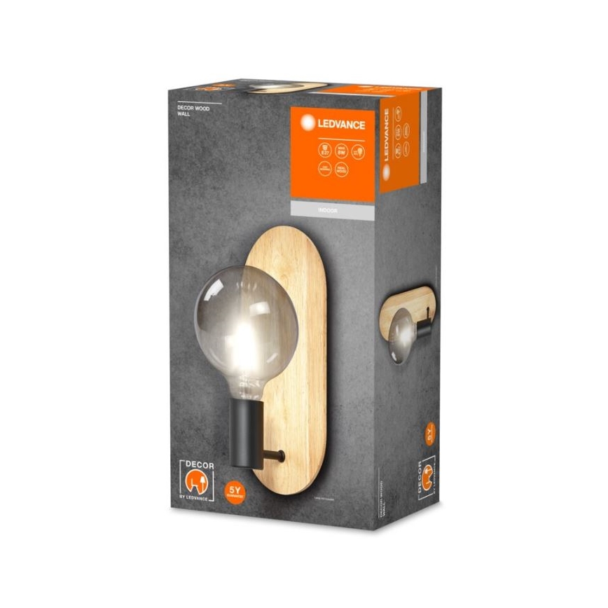 Ledvance - Væglampe DECOR WOOD 1xE27/8W/230V