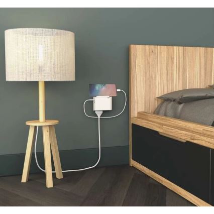 Legrand 049401 - Forgreningsled 2Z Type C + USB-A + USB-C hvid