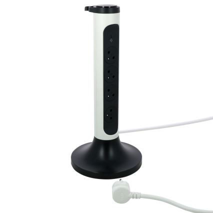 Legrand 049410 - Stikkontakt pullert 230V/16A, 4x2P+T 2m