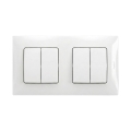 Legrand - 2x Dobbelt serieafbryder nr. 5 med ramme NILOE hvid