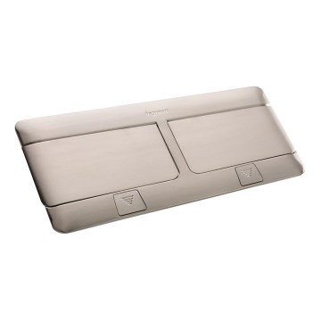 Legrand 54023 - Sokkelramme til bordplade POP-UP 2x4M rustfri