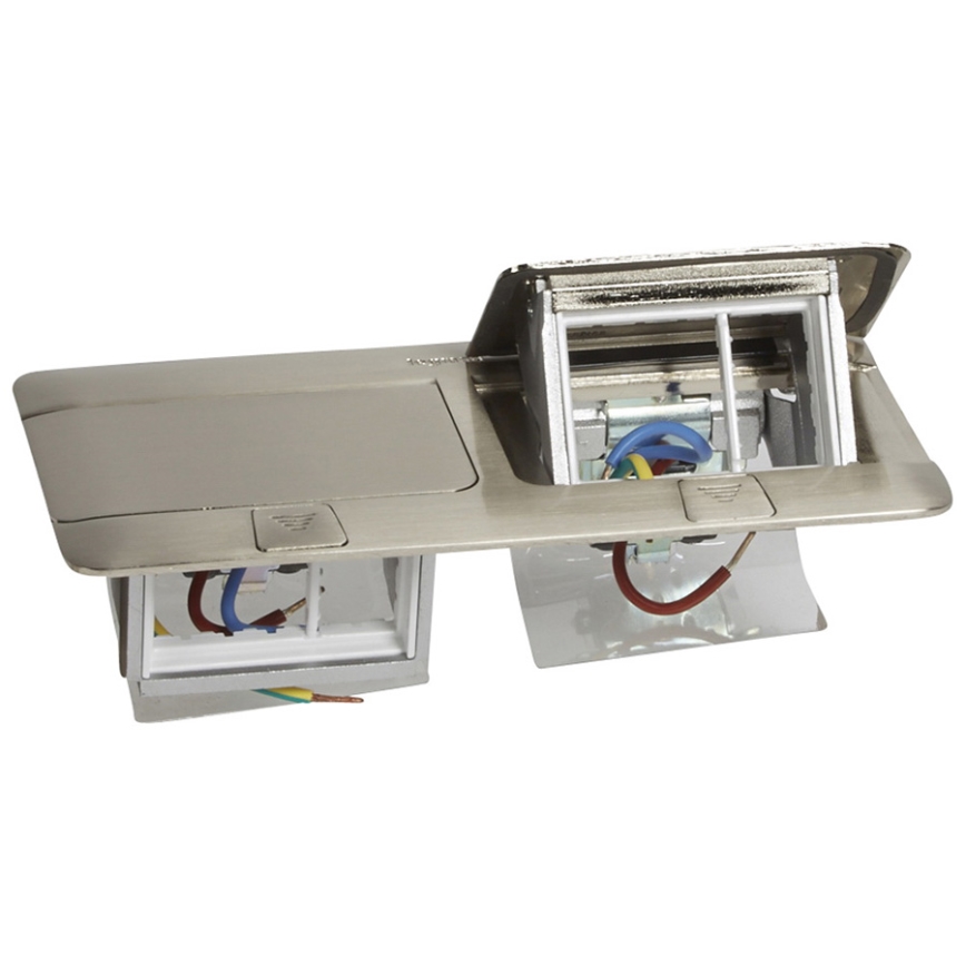 Legrand 54023 - Sokkelramme til bordplade POP-UP 2x4M rustfri