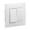 Legrand - Dobbelt afbryder nr. 5 med ramme NILOE hvid