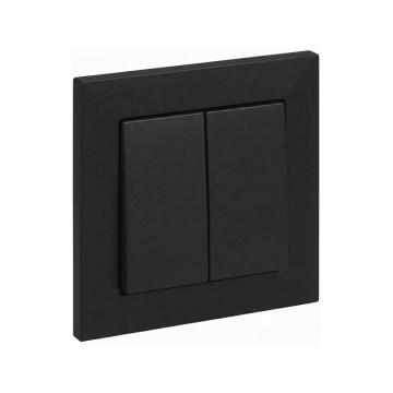 Legrand - Dobbelt afbryder nr. 5 med ramme SUNO sort