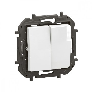 Legrand - Dobbelt afbryder uden ramme nr. 5 NILOE hvid