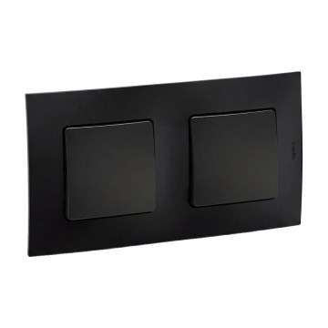 Legrand - Dobbelt enkeltpolet afbryder nr. 1 med ramme NILOE sort