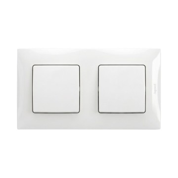 Legrand - Dobbelt enpolet afbryder nr. 1 med ramme NILOE hvid