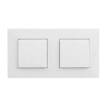 Legrand - Dobbelt enpolet afbryder nr. 1 med ramme NILOE STEP hvid