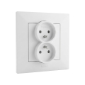 Legrand - Dobbelt stikkontakt til bolig med ramme NILOE STEP 250V hvid