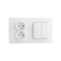 Legrand - Dobbelt stikkontakt til bolig og dobbelt serieafbryder č. 5 med ramme NILOE STEP 250V hvid