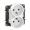 Legrand - Dobbelt stikkontakt til bolig uden ramme, 250 V/16 A, NILOE, hvid