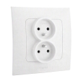 Legrand - Dobbelt stikkontakt til hjemmet med ramme NILOE 250V hvid