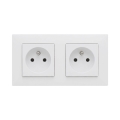 Legrand - Dobbelt stikkontakt til hjemmet med ramme NILOE STEP 250V hvid