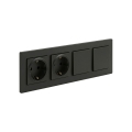 Legrand - Dobbelt stikkontakt til hjemmet SCHUKO og dobbelt enpolet afbryder nr. 1 med ramme NILOE STEP 250V sort
