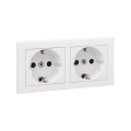Legrand - Dobbelt stikkontakt til husholdning SCHUKO med ramme SUNO 250V hvid
