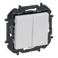 Legrand - Dobbelt trappeafbryder č. 6+6 uden ramme NILOE STEP hvid