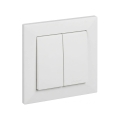 Legrand - Dobbelt trappeafbryder nr. 6+6 med ramme SUNO hvid