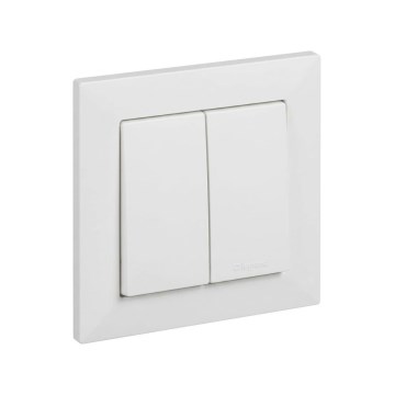Legrand - Dobbelt trappeafbryder nr. 6+6 med ramme SUNO hvid