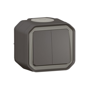 Legrand - Dobbelt trappeafbryder nr. 6+6 PLEXO IP55 antracit