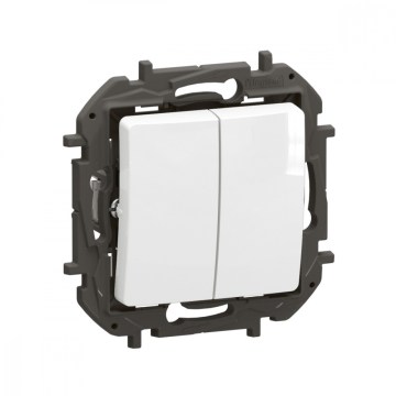 Legrand - Dobbelt trappeafbryder nr. 6+6 uden ramme NILOE hvid