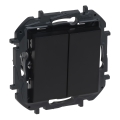 Legrand - Dobbelt trappeafbryder nr. 6+6 uden ramme NILOE STEP sort