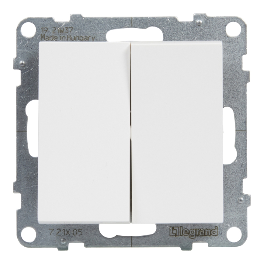Legrand - Dobbelt trappeafbryder nr. 6+6 uden ramme SUNO hvid