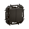 Legrand - Dobbelt trappeafbryder uden ramme nr. 6+6 NILOE sort