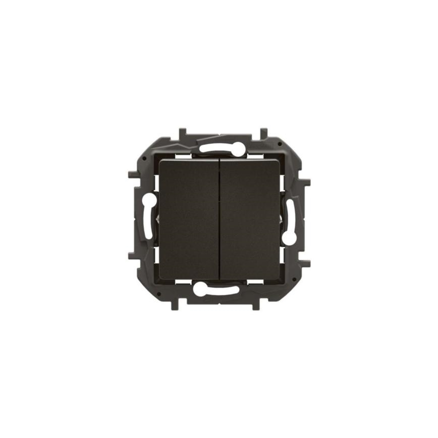 Legrand - Dobbelt trappeafbryder uden ramme nr. 6+6 NILOE sort