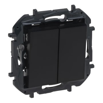 Legrand - Dobbelt trappeafbryder uden ramme nr. 6+6 NILOE STEP sort