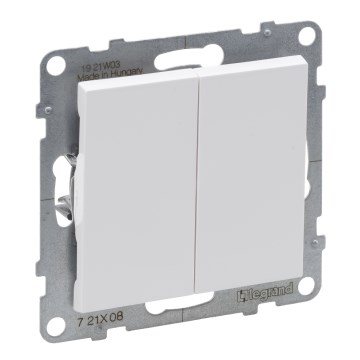 Legrand - Dobbelt trappeafbryder uden ramme nr. 6+6 SUNO hvid