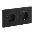 Legrand - Dobbelt vægstikkontakt SCHUKO NILOE STEP 250V sort