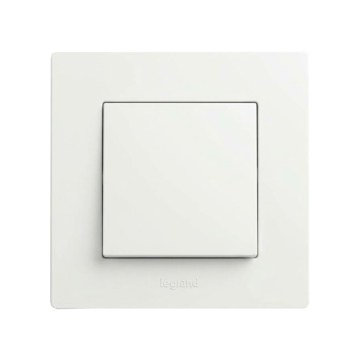 Legrand - Enpolet afbryder med ramme NILOE STEP hvid
