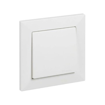 Legrand - Enpolet afbryder nr. 1 med ramme SUNO hvid
